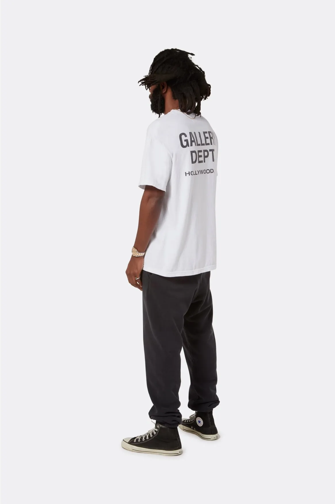 GALLERY DEPT. SOUVENIR TEE English LOGO commemorative basic short-sleeved white S-XL original consistent cotton and linen cylindrical fabric high poundage 230g fabric accessories matching correct version